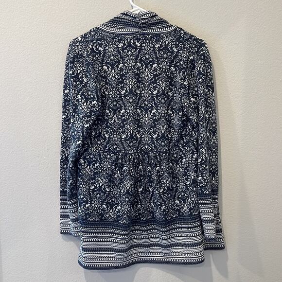 Dalia blue printed babydoll waist cardigan - S - Picture 6 of 7